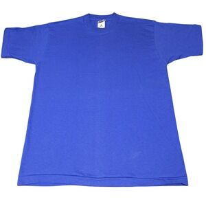 Vintage 1990s FOTL Made in the USA Single Stitch Blue Blank T-Shirt‎ Size Large